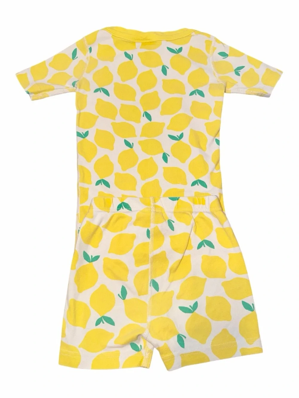 Hanna Andersson Yellow Lemon-Print Short Sleeve Pajama Set Organic Cotton